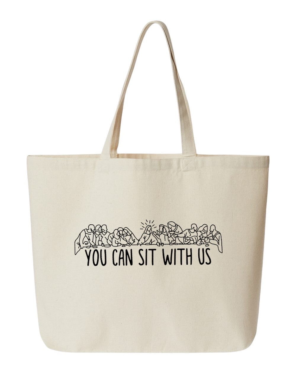 You Can Sit With Us Canvas Tote