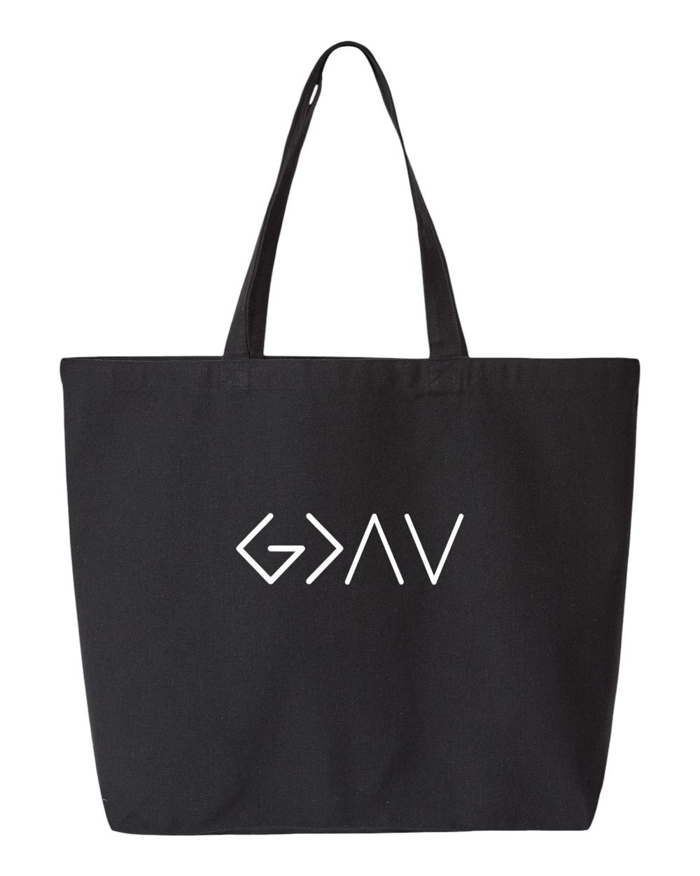 God Is Greater Canvas Tote