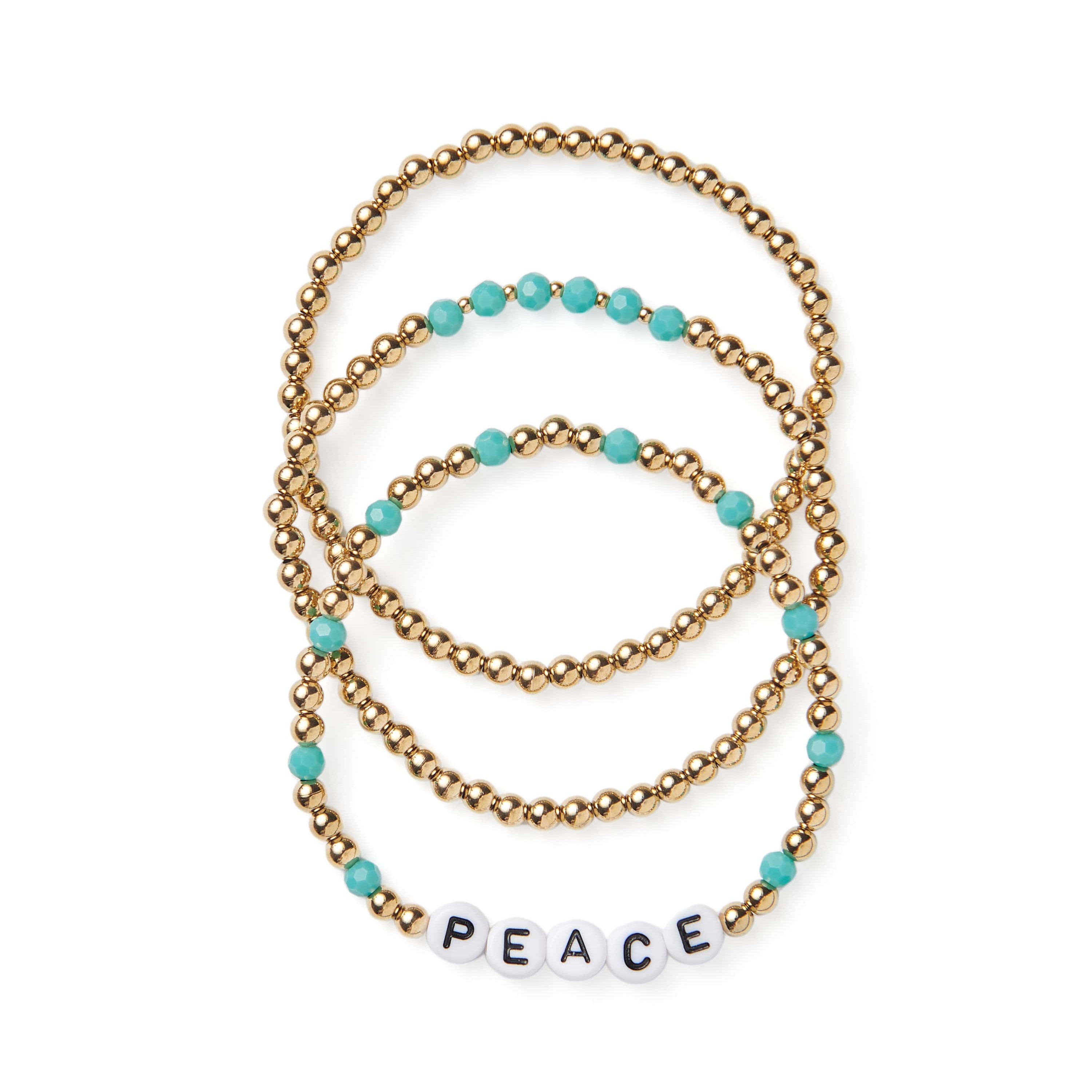 PEACE, LOVE, AND HAPPINESS BRACELET (SILVER) – Venessa Arizaga